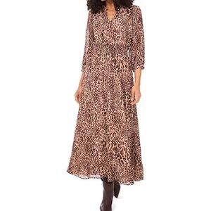 Vince Camuto Brown Animal Print Dress